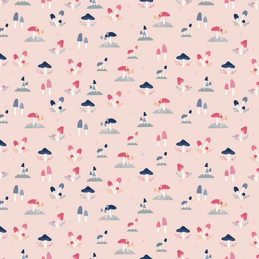 South Hill Toadstools in Blush by the 1/2 yard