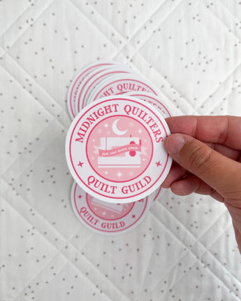 Midnight Quilters Guild Sticker - Pink