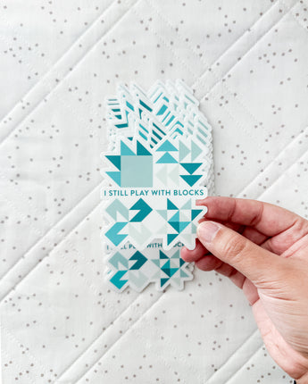 Play With Blocks Sticker - Teal