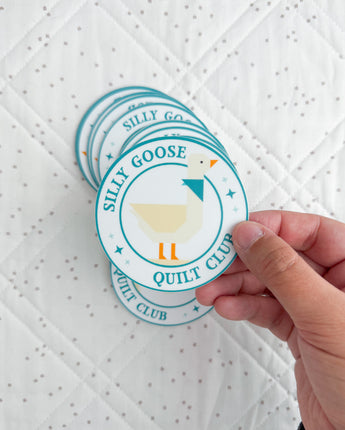 Silly Goose Quilt Club Sticker - Teal