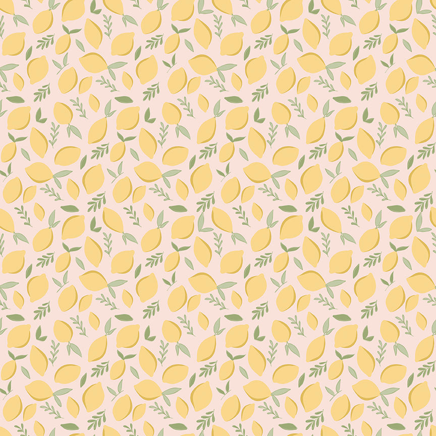 Daybreak Lemons in Blush by the 1/2 yard