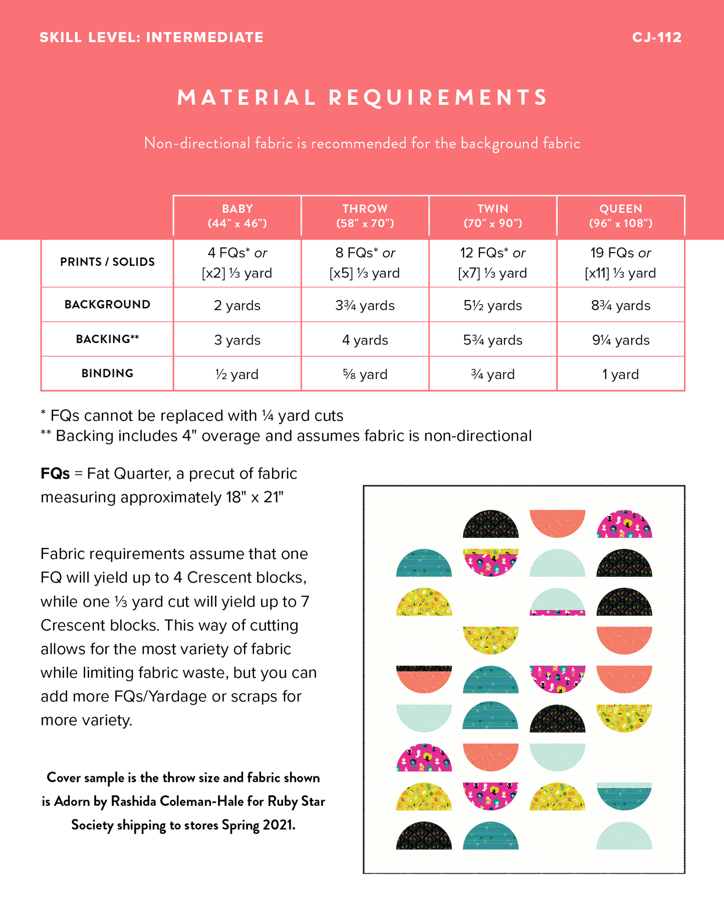 Crescent Quilt Pattern (Download)