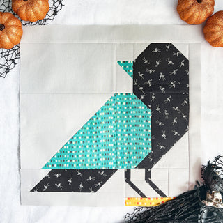 Eddy Allan Crow Quilt Block - Spooky Sampler 2023