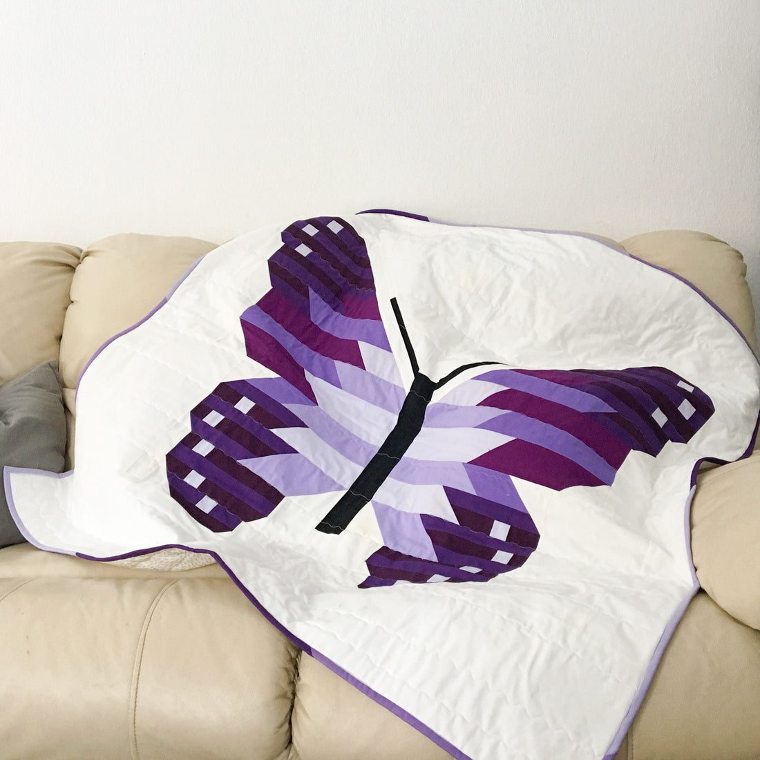 Purple Butterfly quilt, Bella Cottons