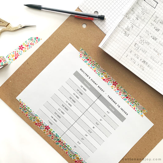 Quilter's Cheat Sheet - Free Download!
