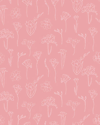 South Hill Freesias in Rose Pink by the 1/2 yard