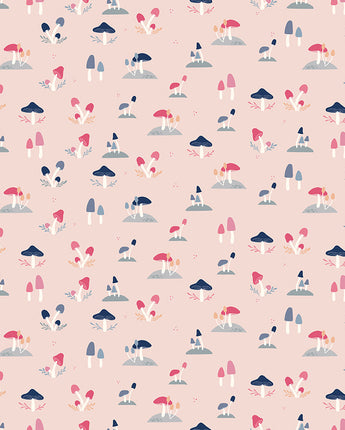 South Hill Toadstools in Blush by the 1/2 yard