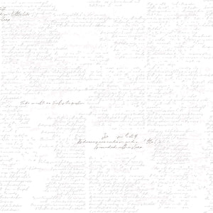 Between the Pages - Manuscript in White by the 1/2 yard