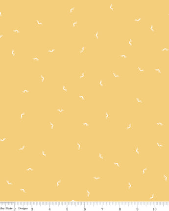 Between the Pages - Open Book in Honey by the 1/2 yard