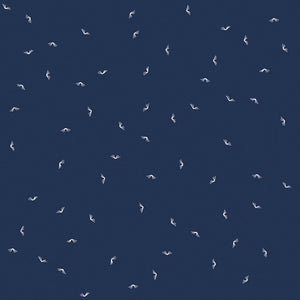 Between the Pages - Open Book in Navy by the 1/2 yard