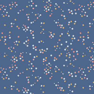 Between the Pages - Flowers in Denim by the 1/2 yard