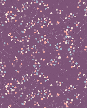 Moonchild Constellations in Grape by the 1/2 yard