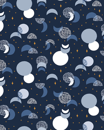 Moonchild Eclipse in Midnight (Gold Sparkle) by the 1/2 yard