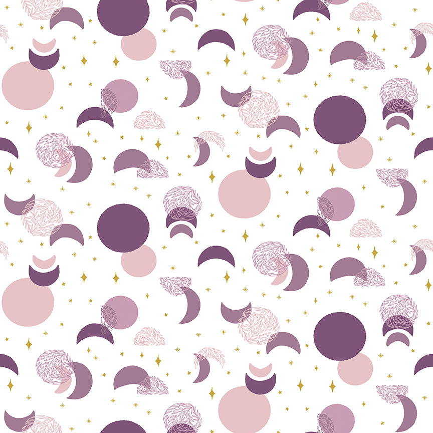 Moonchild Eclipse in OffWhite (Gold Sparkle) by the 1/2 yard Cotton