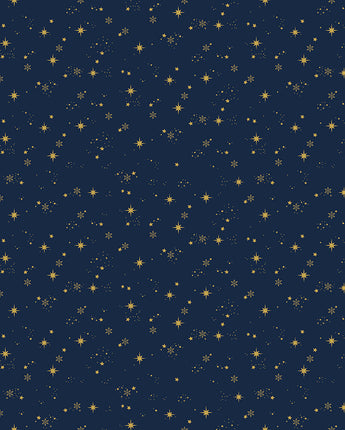 Moonchild Starfall in Midnight (Gold Sparkle) by the 1/2 yard