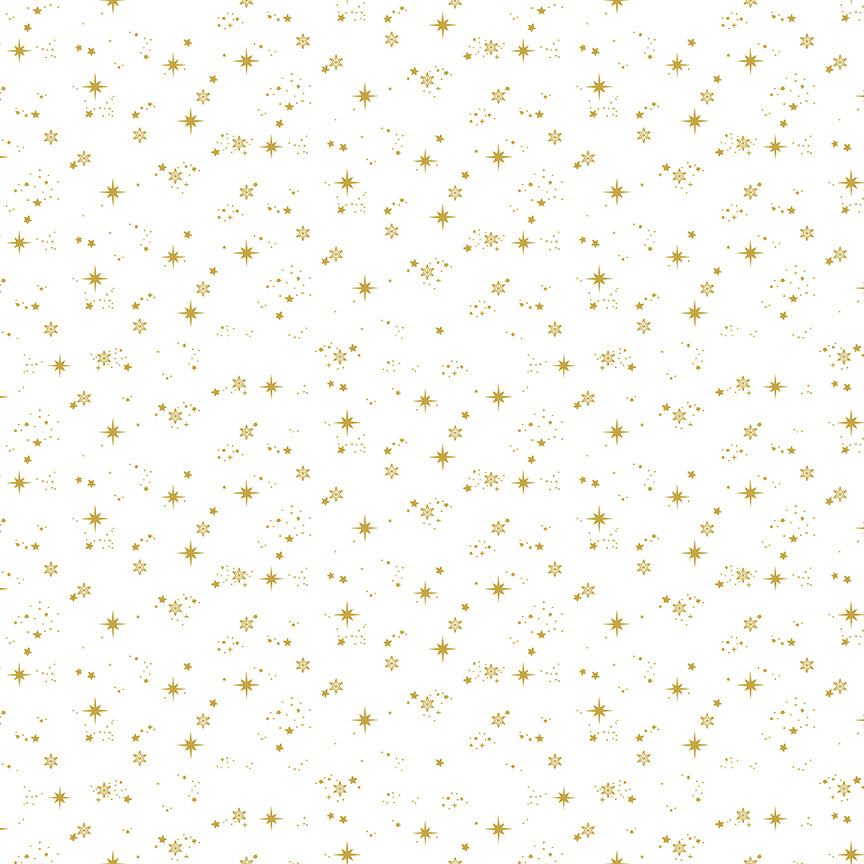 Moonchild Starfall in OffWhite (Gold Sparkle) by the 1/2 yard Cotton