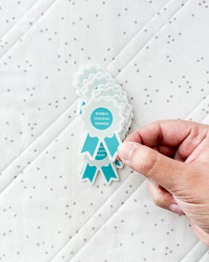 Bobbin Chicken - Teal Sticker