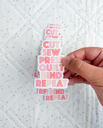 Cut Sew Repeat Quilting Sticker