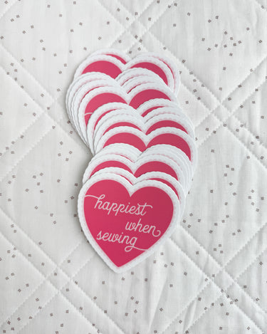 Happiest When Sewing Sticker