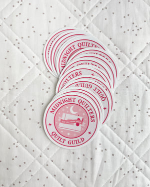 Midnight Quilters Guild Sticker - Pink