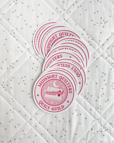 Midnight Quilters Guild Sticker - Pink