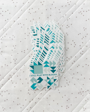 Play With Blocks Sticker - Teal