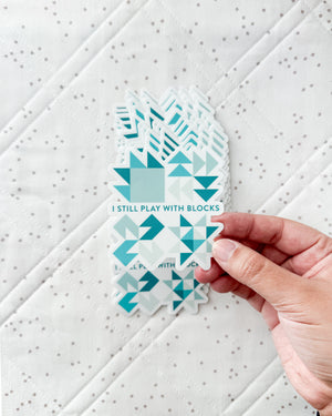 Play With Blocks Sticker - Teal