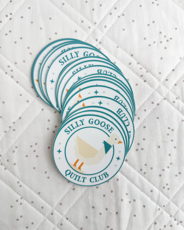 Silly Goose Quilt Club Sticker - Teal