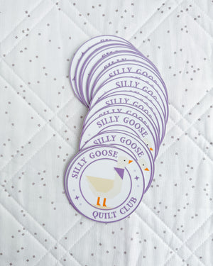 Silly Goose Quilt Club Sticker - Purple