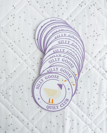 Silly Goose Quilt Club Sticker - Purple