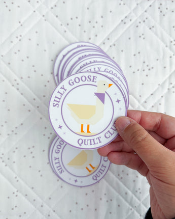 Silly Goose Quilt Club Sticker - Purple