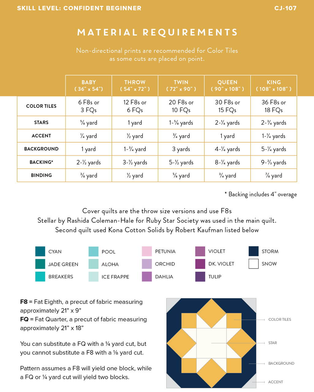 Stellar Mosaic Quilt Pattern (Download) - Cotton and Joy